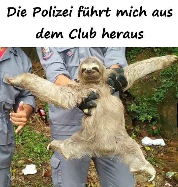 Die Polizei führt mich aus dem Club heraus