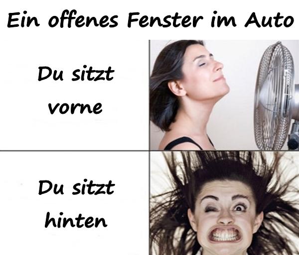 Ein offenes Fenster im Auto