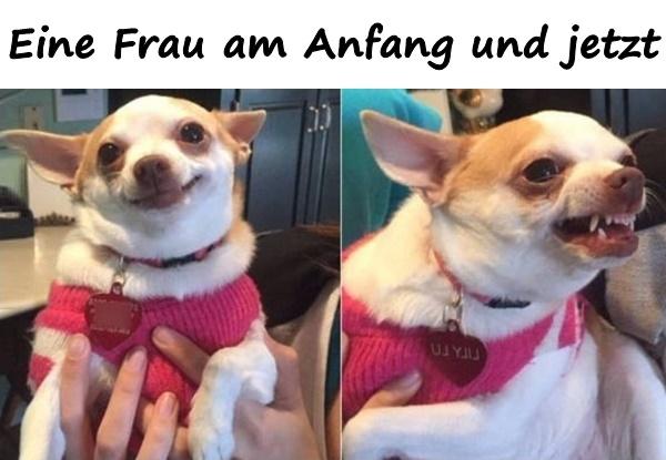 Eine Frau am Anfang und jetzt