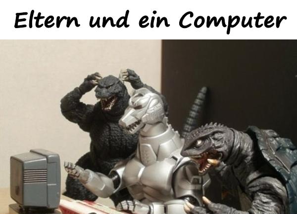 Eltern und ein Computer