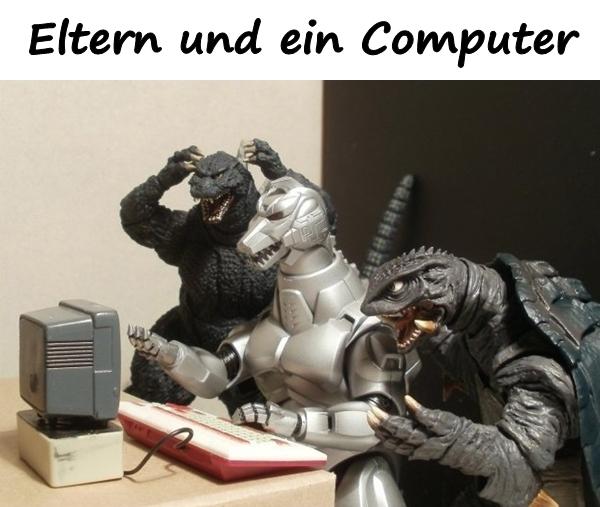 Eltern und ein Computer