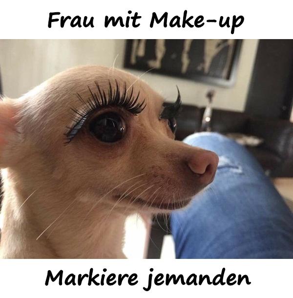 Frau mit Make-up. Markiere jemanden.