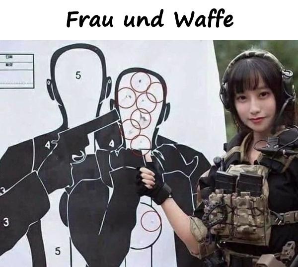 Frau und Waffe