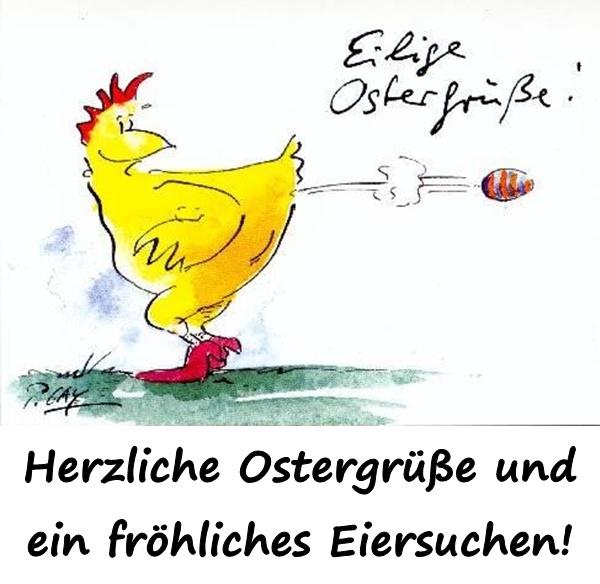 Herzliche Ostergrüße und ein fröhliches Eiersuchen!