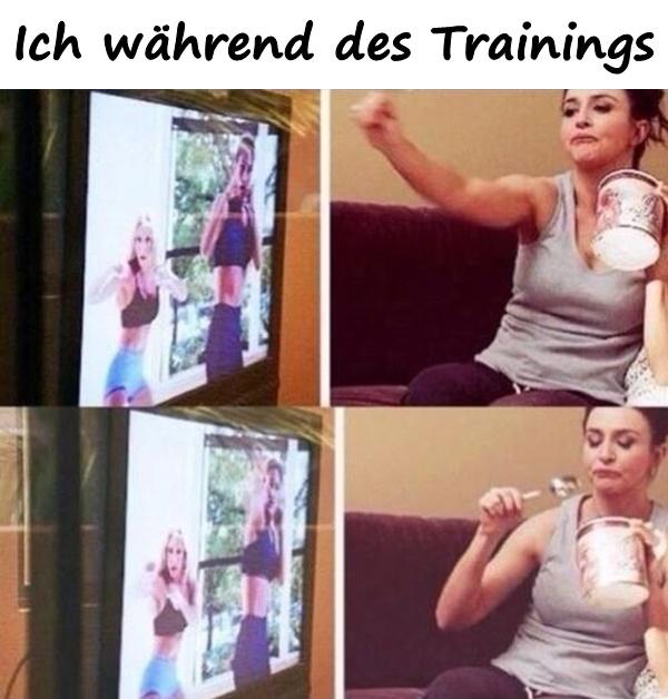 Ich während des Trainings