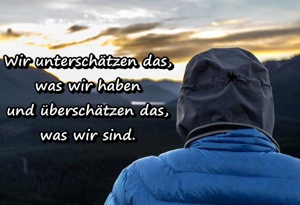 Wir unterschätzen das, was wir haben und überschätzen das, was wir sind.