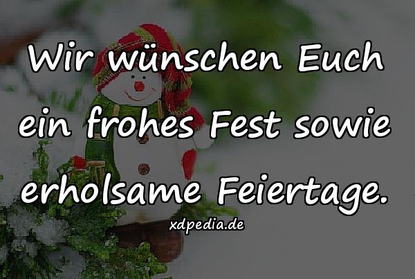 Wir wünschen Euch ein frohes Fest sowie erholsame Feiertage.