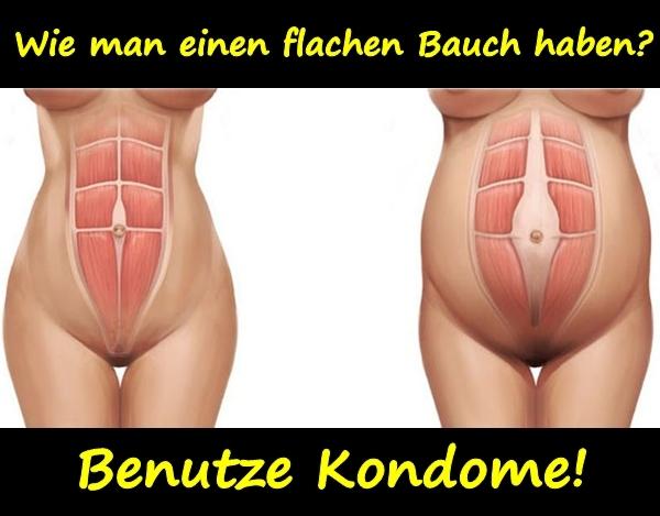 Wie man einen flachen Bauch haben? Benutze Kondome!