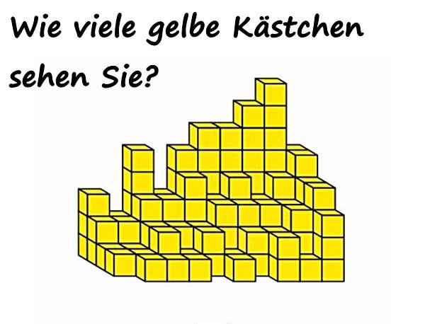 Wie viele gelbe Kästchen sehen Sie?