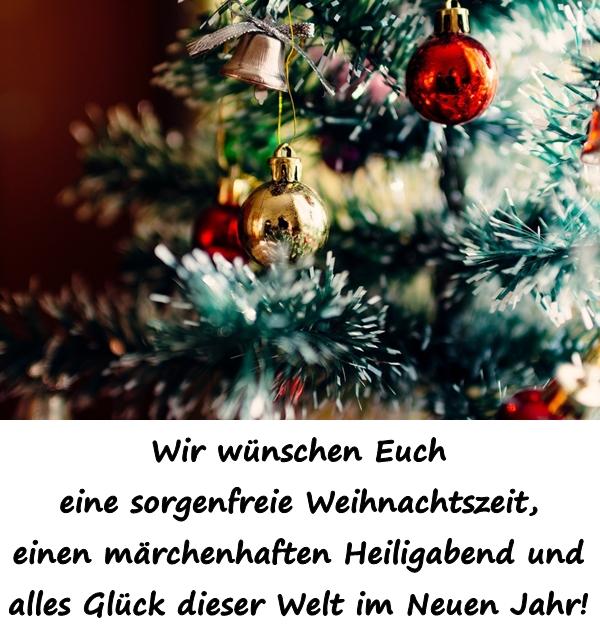 Wir wünschen Euch eine sorgenfreie Weihnachtszeit, einen märchenhaften Heiligabend und alles Glück dieser Welt im Neuen Jahr!