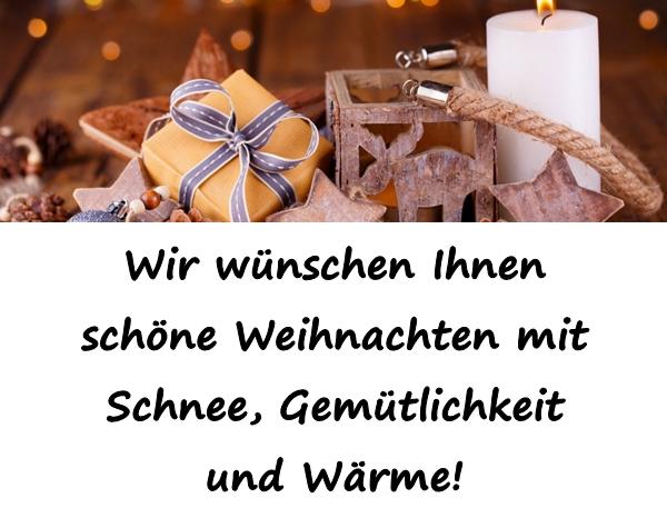 Wir wünschen Ihnen schöne Weihnachten mit Schnee, Gemütlichkeit und Wärme!