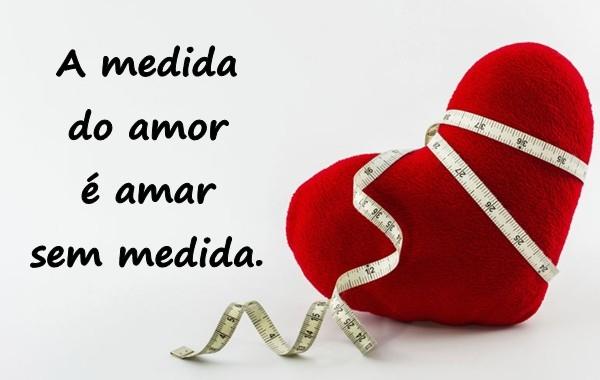 A medida do amor é amar sem medida.