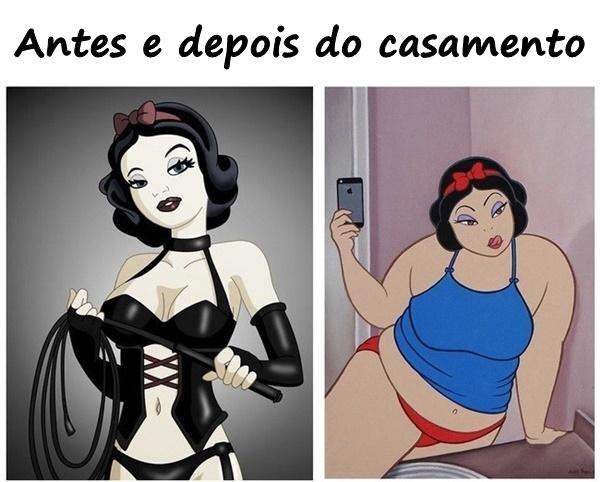 Antes e depois do casamento