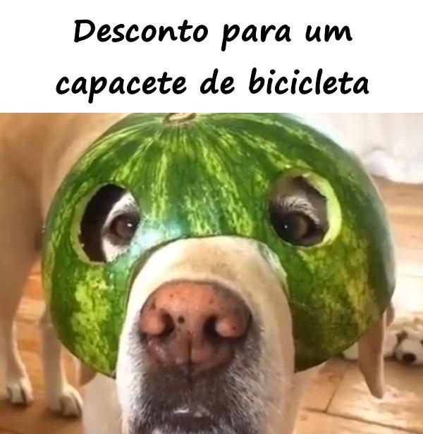 Desconto para um capacete de bicicleta