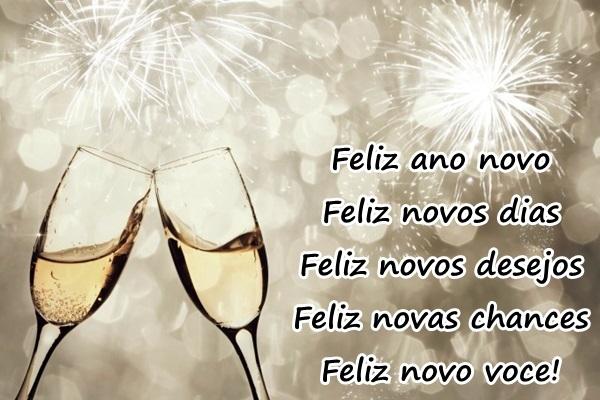 Feliz ano novo Feliz novos dias Feliz novos desejos Feliz novas chances Feliz novo você!