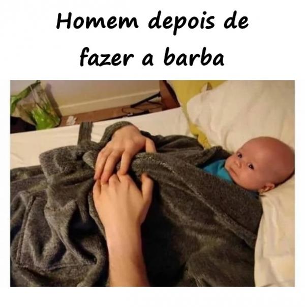 Homem depois de fazer a barba