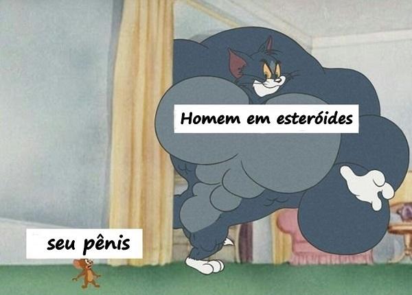 Homem em esteróides e seu pênis