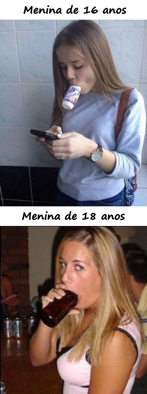 Menina de 16 anos vs. menina de 18 anos