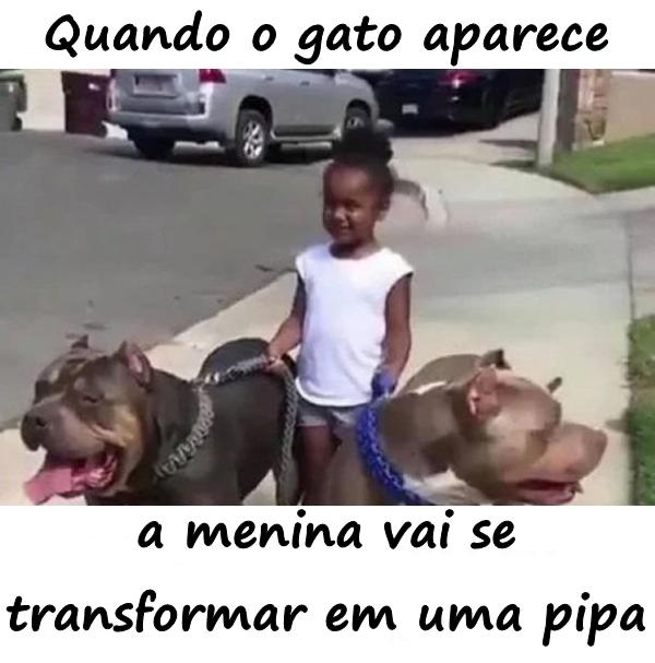 Quando o gato aparece a menina vai se transformar em uma pipa