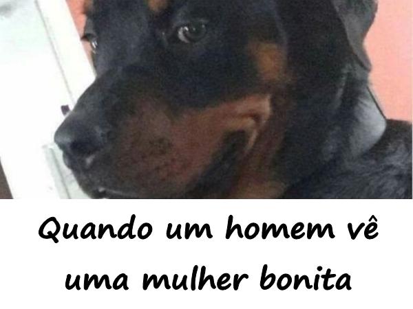 Quando um homem vê uma mulher bonita