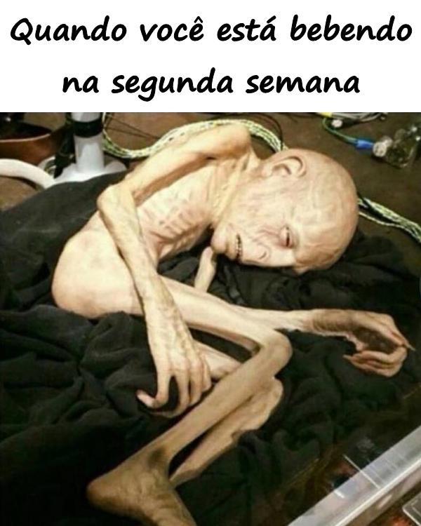 Quando você está bebendo na segunda semana