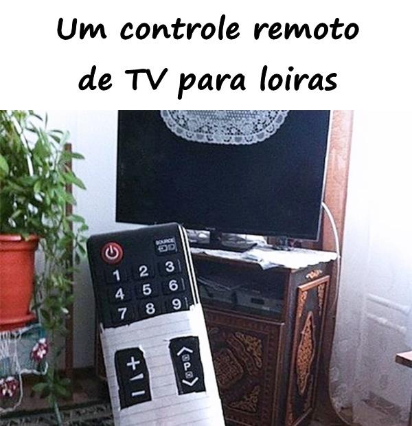 Um controle remoto de TV para loiras