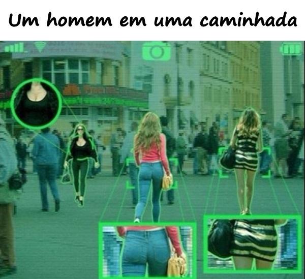 Um homem em uma caminhada