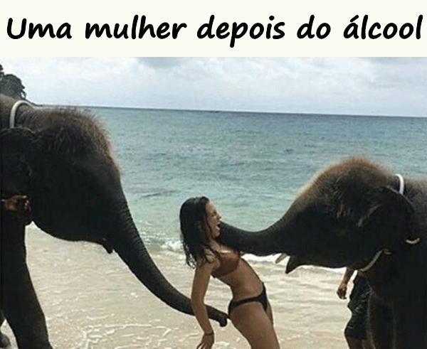 Uma mulher depois do álcool