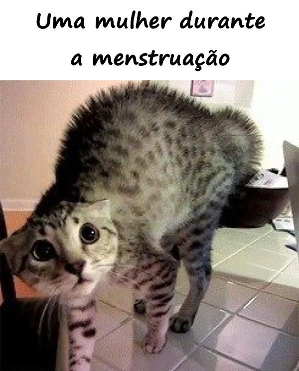 Uma mulher durante a menstruação