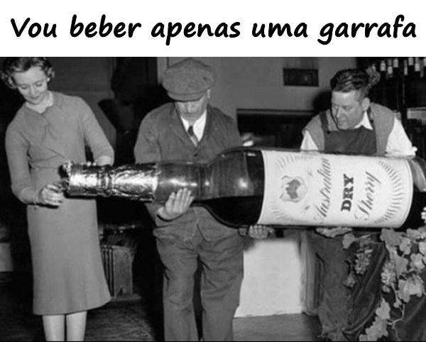 Vou beber apenas uma garrafa