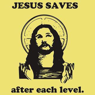 Jesus saves after each level.