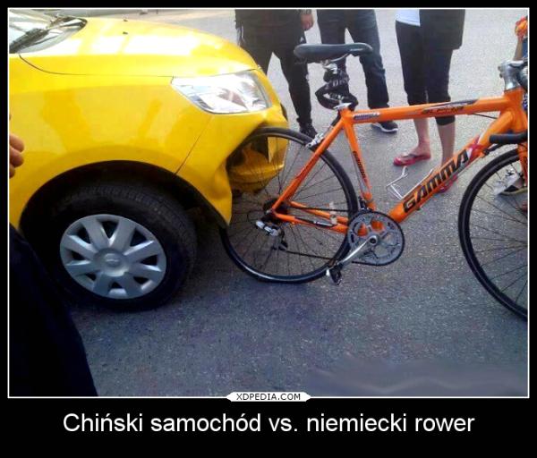 Chiński samochód vs. niemiecki rower