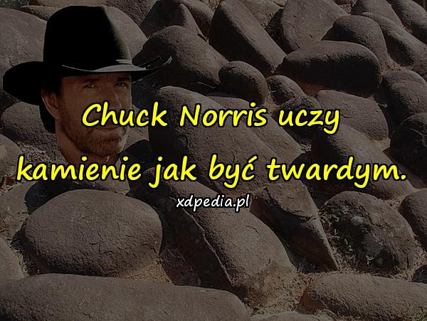 Chuck Norris uczy kamienie jak być twardym.