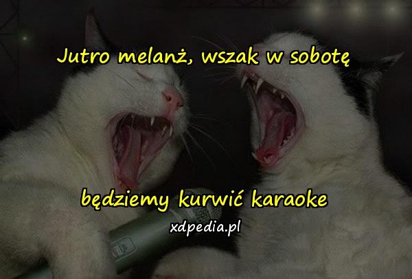 Jutro melanż, wszak w sobotę



będziemy kurwić karaoke