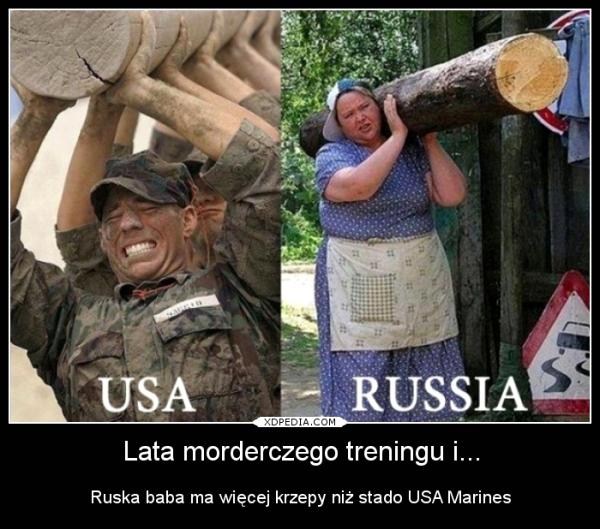 Lata morderczego treningu i... Ruska baba ma więcej krzepy niż stado USA Marines