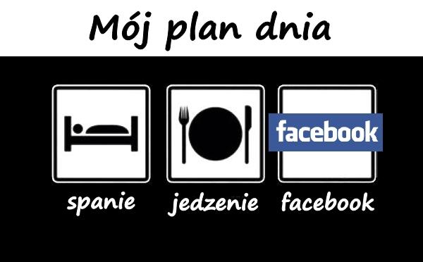 Mój plan dnia: spanie, jedzenie, facebook