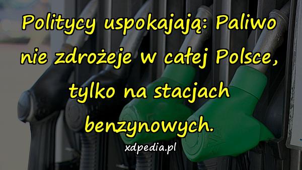 Politycy uspokajają: Paliwo nie zdrożeje w całej Polsce, tylko na stacjach benzynowych.