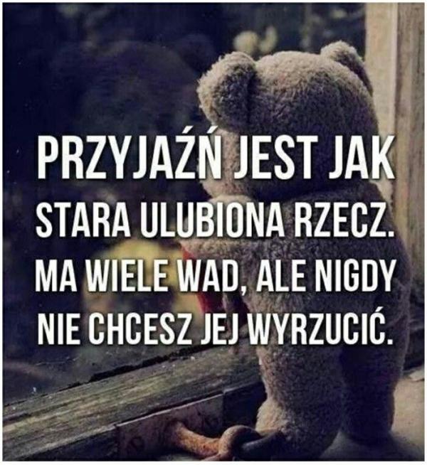 Przyjaźń jest jak
stara ulubiona rzecz.
Ma wiele wad, ale nigdy
nie chce jej wyrzucić