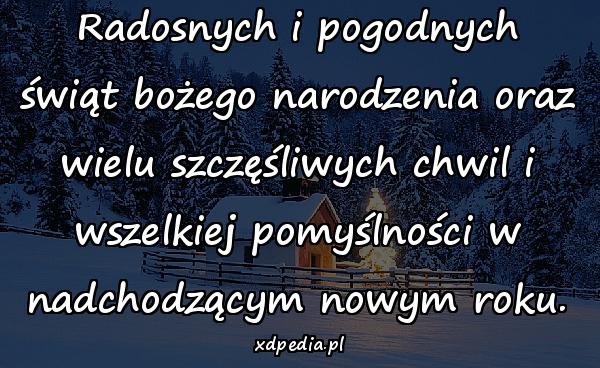 Radosnych i pogodnych świąt bożego narodzenia oraz wielu szczęśliwych chwil i wszelkiej pomyślności w nadchodzącym nowym roku.